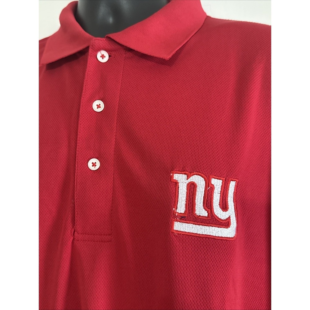 NY NFL Team Apparel Red Collared Large Polo NWT - Picture 3 of 9
